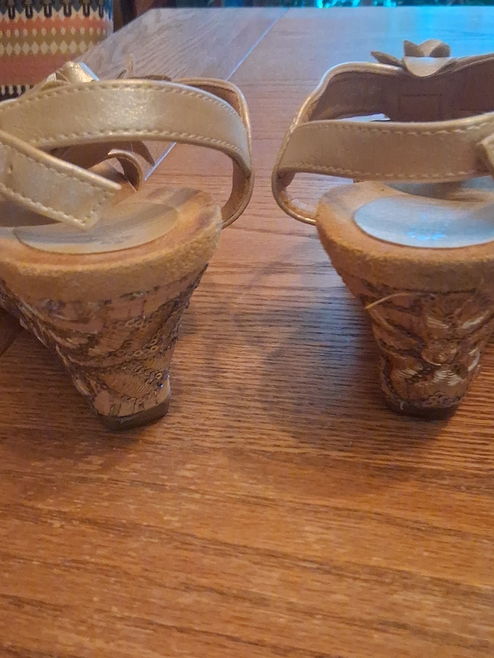 Fun Gold Strappy Sandals - Picture 5 of 7